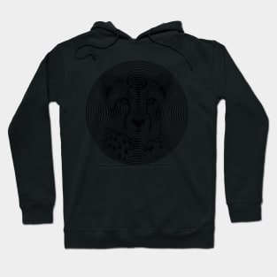 Cheetah Face Close-up in Spiroglyphic Style Spiral Circles Hoodie